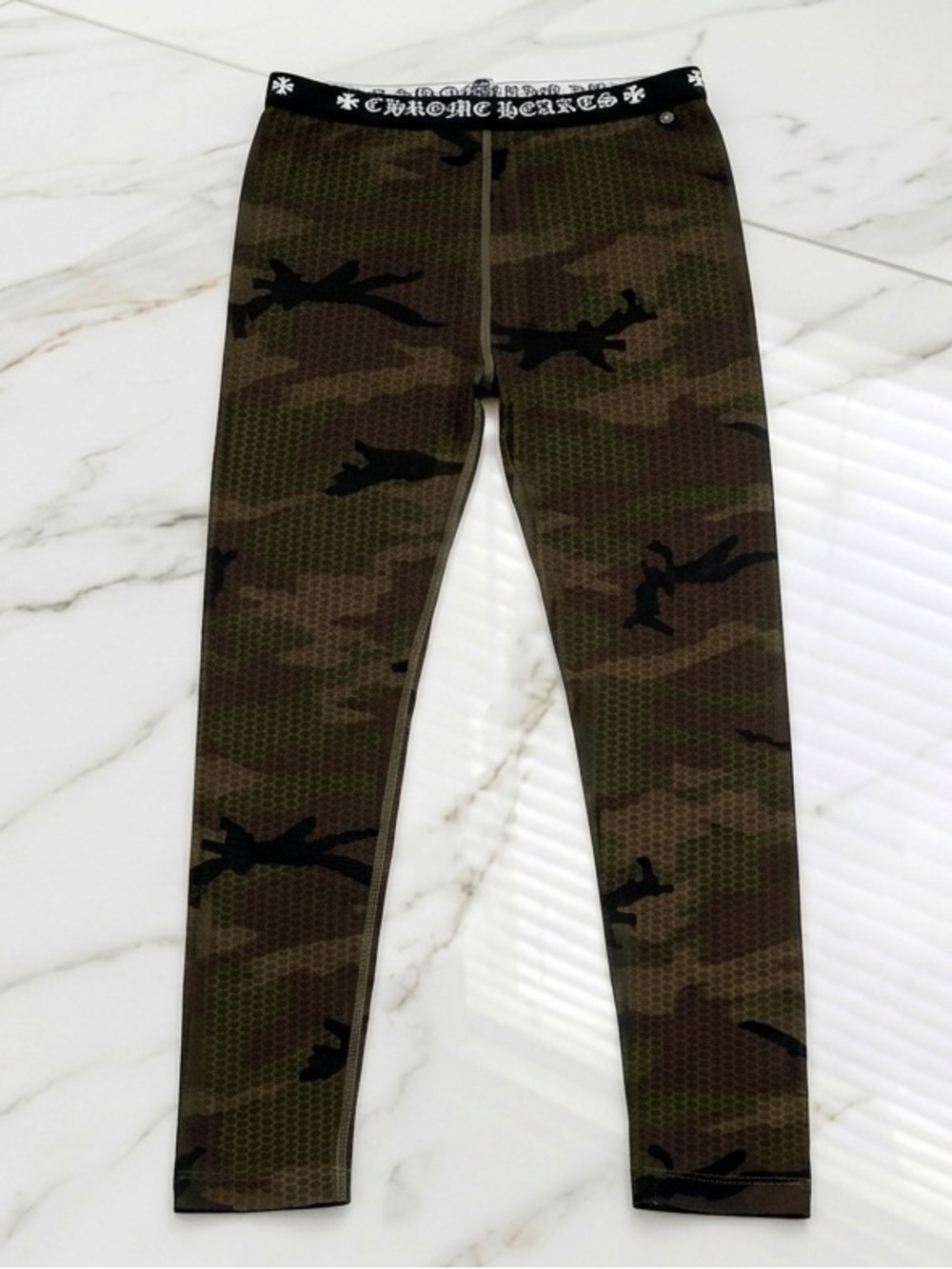 Chrome Hearts Camo Leggings in Olive & Black